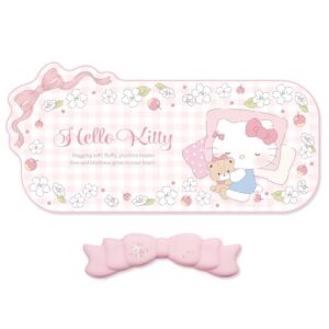 Kuitmor Kawaii Anime Mouse Pad Wrist Rest Support Set - Non-Slip Desk Mat and Memory Foam Bowknot Wrist Rest for Keyboard and Mouse