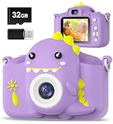 Hangrui Kids Camera, 20MP Dual Lens Kids Digital Camera with Silicone Case 2.0 Inch IPS Screen 10...