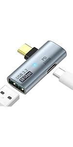 TiMOVO 2-in-1 USB C to USB 3.2 Adapter with 100W Charging Port, 10Gbps USB C Male to USB A Female...
