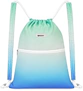 WANDF Drawstring Backpack with Shoulder Pad String Bag Sackpack Cinch Water Resistant Nylon for G...