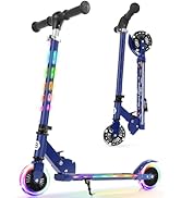 BELEEV V8 Scooters for Kids Ages 6+ with Light-Up Stem & Deck, 2 Wheel Folding Scooter for Adults...