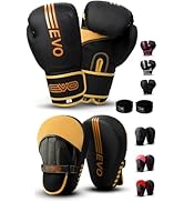 EVO Fitness Pro Boxing Gloves MMA Punch Bags Sparring Muay Thai Kick Boxing Fighting Training Glo...