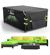 UIRWAY L-Shape Garden Furniture Cover Waterproof with Air Vent, 222x286x87cm Heavy Duty 420D Oxfo...
