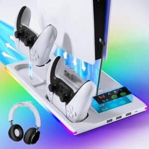 PS5 / PS5 Slim Stand with RGB LED Charging Dock