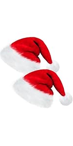 JKKLCC Santa Hat,Red Christmas Hat, Velvet Christmas Hats Adult,Long Santa Hats for Adults(32x48c...
