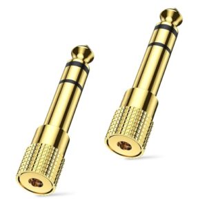 2 Pcs 1/4 inch to 3.5mm Headphone Audio Jack Plug Adaptor