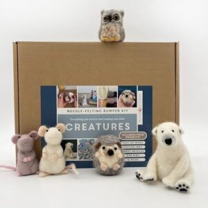 Bergin & Bath Needle Felting Bumper Kit - Creatures: Arts Craft Kit for Adults - Polar Bear