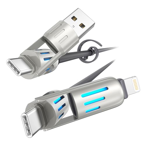 RAVIAD 4 in 1 Multi Charger Cable 1.2M [240W] with RGB LED Light