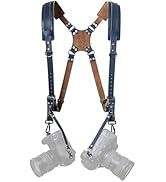 Padwa Lifestyle Frosted Black Dual Camera Harness Strap for Two-Cameras - Dual Shoulder Full Grai...