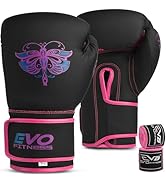 EVO Fitness Matte Black Leather MMA Gloves Muay Thai Martial Arts KickBoxing Grappling UFC Cage F...
