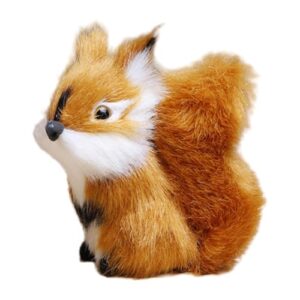 Qkbuza Stuffed Squirrel Realistic - Realistic Squirrel Toy Plush Squirrel Figurine | Cuddly Little Squirrel Plush Toy Stuffed Animal for Tables