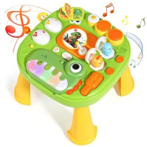 Activity Table for 1 Year Old Musical Toys for 1 Year Old Boys Sensory Toys for Baby with Sound Light Early Education Game Table Storytelling Mini Piano Drum Keys Baby Toys Gift for 1 2 Year Old