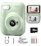 Kids Camera Instant Print,Hangrui 3.0'' Instant Camera for Kids with 32G Card & Print Paper,14MP ...