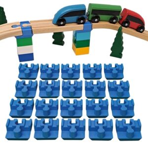 Baymo Duplo to Wooden Track Adapter for Kids Age 3 Years & Up - Railway Set Accessories & Add Ons (20 Adapters)