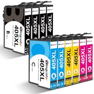 YINGCOLOR 405 XL Ink Cartridges Replacement for Epson 405XL Compatible with Workforce Pro WF-3820 WF-4820 WF-7835 WF-7840 WF-4830 WF-7310 WF-7830 WF-3825 WF-4825 Printer (10-Pack)