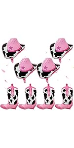 Cowgirl Boot Balloons Party Decorations - Pink Western Cowgirl Balloon kit with Boot Print and Ro...