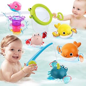 Bath Toys Magnetic Fishing Toys Game Set for Kids for Bath Time Pool Party with Pole Rod Net Shower Water Pool Toys for Toddlers Girls Boys Birthday