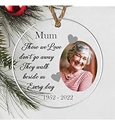 Personalised Memorial Photo Bauble for Christmas - In Loving Memory Customisable Keepsake Ornamen...