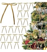 sesameless Christmas Decorations,24 Pcs Velvet Christmas Bows,Vintage Ribbon Bows for Christmas T...