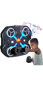 Pink/Black Music Boxing Machine,Musical Boxing Machine Wall Mounted Boxing Equipment with Gloves/...