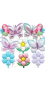 Butterfly Birthday Party Decorations for Girls - 10 Piece Fairy Balloons Decoration Set Gradient ...