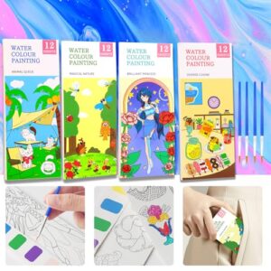 4 Pack Mini Watercolour Paint Pad Set Paper