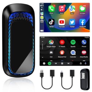 【Highly Compatible】Wireless Carplay Adapter UK Android Auto Wireless Adapter 2 in 1