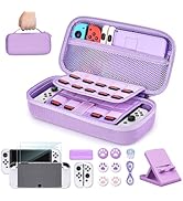 Younik Switch OLED Accessories Bundle, 17 in 1 Pink Switch OLED Accessories Kit Include Switch Ca...