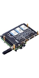 GeeekPi N16 Quad M.2 M-Key NVMe SSD Peripheral Board for Raspberry Pi 5, Support M.2 NVMe M-Key 2...