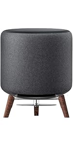 Speaker Stand for Echo Sub and Homepod, Wooden Desktop Mount (Black Walnut Legs)