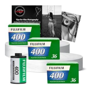 35mm Film Bundle with Fujifilm 400 35mm Film Colour 36 Exposures x3 and Clikoze Camera Photography Tips Card