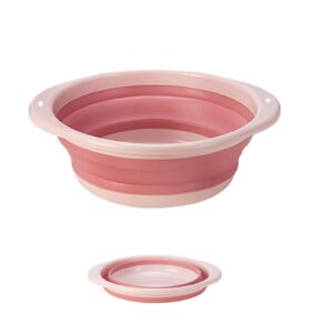 HUIBOHOU Folding Hand Wash Basin Multi-Functional Collapsible Washing Up Bowl Portable Washbasin Outdoor Travel Water Storage Basin (Pink