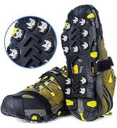 SHEEFLY Crampons,Upgraded Mid-Sole Microspikes-Easily Rotate Ice Grips for Shoes and Boots with A...