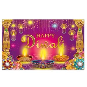 eBoutik - Happy Diwali Photography Background Décor Indian Festival Of Light Decorations - Navratri Wedding Decoration - Pooja Backdrop