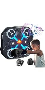JAXICH Boxing Machine Wall Mounted for Children Kids, Pink/Black Music Boxing Machine, Music Boxi...