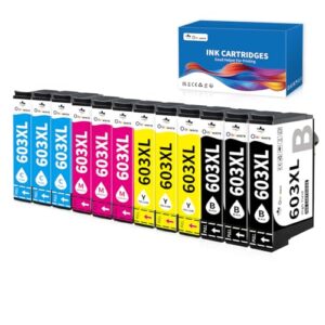 OINKWERE 603XL Ink Cartridges 12-Pack Compatible for Epson 603XL Ink Cartridges Multipack for Expression XP-2100 XP-2105 XP-2150 XP-3100 XP-3150 XP-4100 WorkForce WF-2810 WF-2820 WF-2830 WF-2835