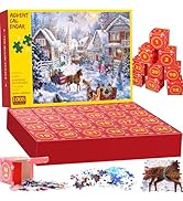 Advent Calendar 2024 Jigsaw Puzzle, Christmas Jigsaw Puzzles 24 Days 24 Parts 1008 Pieces, Puzzle...
