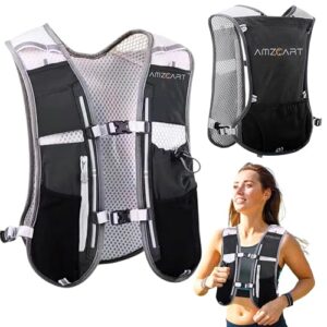 Amzocart Running Vest for Women and Men with Hydration Water Holder & Phone Pocket - Lightweight Hydration Vest Backpack for Optimal Comfo