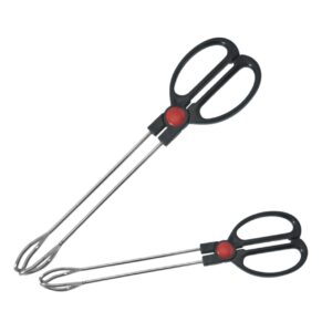 SEWOART 2pcs BBQ Tongs Gadget Kitchen Tools Chef Tongs Bakery Dessert Tongs Grill Tools Metal Tongs Buffet Dessert Clamps Metal Cooking Tongs BBQ Accessories Stainless Steel Black
