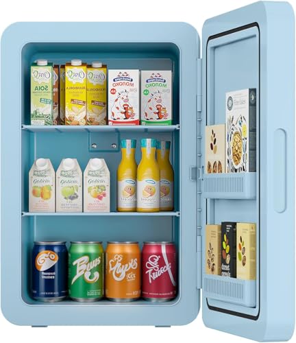 Rebongki Mini Fridge 22L/ 30 Cans Cooler and Warmer Portable Mini Fridge for Bedrooms with Adjustable Shelves