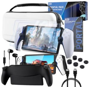 Accessories Bundle designed for playstation Portal Case and Screen Protector Headphones Grip Case charge cable thumb grip and more enabling enhanced remote game play White - Gift box Editio