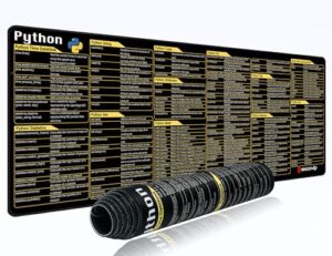 excovip Large Mouse Pad XL - Unique Desk Mouse Mat with Built-in Python Cheat Sheet - Easy to Clean Mouse and Keyboard Pad with Comprehensive Python Shortcu