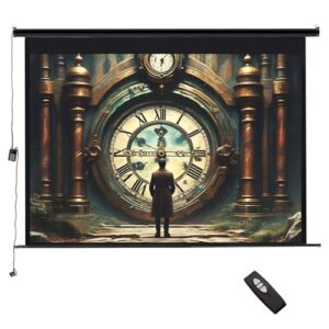 INMOZATA Electric Projector Screen 72 inch/159x89cm Motorised Projector Screen with Remote Control 16:9 Ratio Movie Screen for for Home Theater Cinema Office Video Game Outdoor Indoor-Black