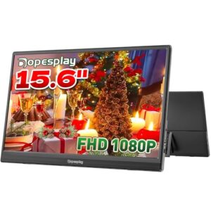 Dopesplay 15.6" Portable Monitor for Laptop 1920x1080p FHD IPS USB-C HDMI Compatible Lightweight External Display for Gaming and Work with PC Mac PS3/4/5 Xbox