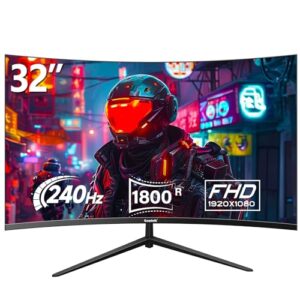 Gawfolk 32 Inch Curved Gaming Monitor 240Hz