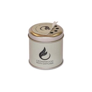 Cedarwood Clothes Moth Deterrent Diffuser Set - Repels Clothes Moths - Essential Oils - Long Lasting - 4 Tins