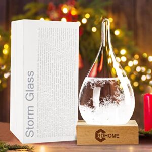 Christmas Gifts Storm Glass Weather Stations Water Drop Weather Predictor Creative Forecast Nordic Style Decorative Weather Glass Weather gifts for Men (S)