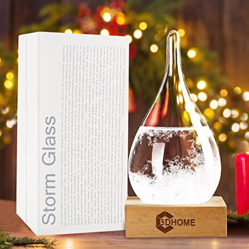 Christmas Gifts Storm Glass Weather Stations Water Drop Weather Predictor Creative Forecast Nordic Style Decorative Weather Glass Weather gifts for Men (S)