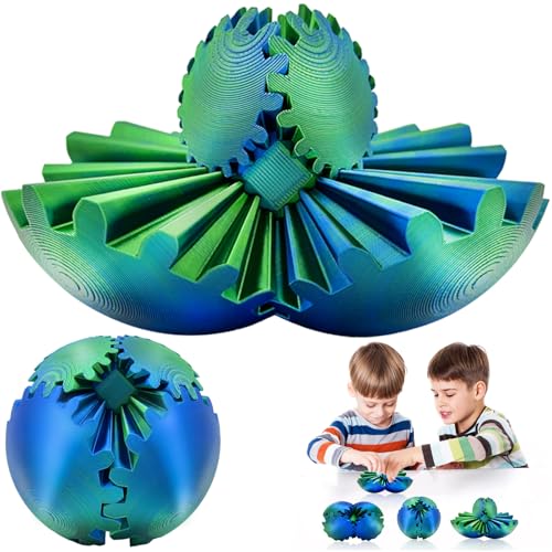 DONGTATA Gear Ball 3D Printed Gear Balls Fidget Toys Gear Ball Fidget Gear Sphere for Sensory Needs and Autism Fidget Toy for Stress Relief Anxiety Relax Whirling Wonder Fidget Toys (color-2)