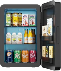 Rebongki Mini Fridge 22L/ 30 Cans Cooler and Warmer Portable Mini Fridge for Bedrooms with Adjustable Shelves
